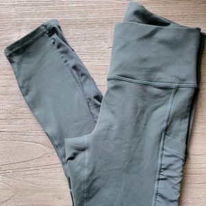 Army Green Fabletics Powerhold Capri Leggings